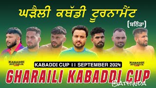 Gharaili Kabaddi Tournament Bathinda  11 Sept 2024  Live Kabaddi Today [upl. by Ael]