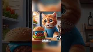 eat a blue burger funny cat kitten kucinglucu shorts [upl. by Hisbe]