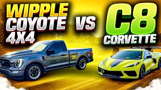 Whipple F150 VS All Motor Corvette C8🚀 [upl. by Llibyc]