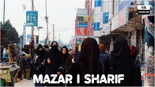 Mazar i Sharif City Bazar  Balkh province  Afghanistan  4K [upl. by Leena]