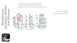 Simultaneous Equations Worded And Different Cooeficients Grade 6  OnMaths GCSE Maths Revision [upl. by Peih242]