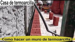 Como levantar un tabique de termoarcilla 24 cm❓Como hacer una media caña para impermeabilizarlo [upl. by Elana115]