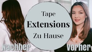 TAPE EXTENSIONS • Einsetzen Pflege und Tipps für Haarverlängerungen zu Hause [upl. by Neleb]