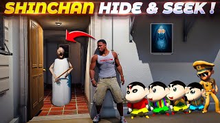 Granny Playing Hide Seek With Shinchan Pinchan Doraemon Motu Patlu amp Little Singham😱Full Fun🤣 [upl. by Cirnek88]