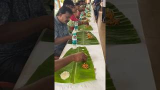 ವೆಡ್ಡಿಂಗ್ ರಿಸೆಪ್ಶನ್ ಬಾಳೆ ಎಲೆ ಊಟMore Contact amp Magwedding reception food southindianfood shorts [upl. by Sorgalim]