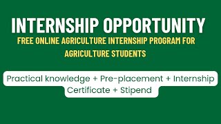 Online Agriculture Internship Program for agriculture students  2024  Agrihunars [upl. by Sailesh]