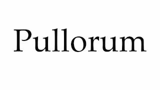 How to Pronounce Pullorum [upl. by Ognimod738]