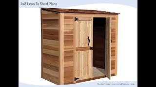 4x8 Lean To Shed Plans  Blueprints For Slant Roof Garden Shed [upl. by Eilrak]