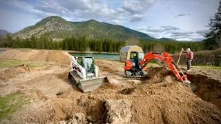 Elvie Digs Basement For Meadowlark Log Home On Clark Fork River Montana [upl. by Gayler]