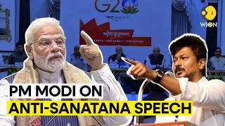 Whats PM Modis response to the Udhayanidhi Stalin’s Sanatana Dharma speech row  WION Originals [upl. by Ailuy]