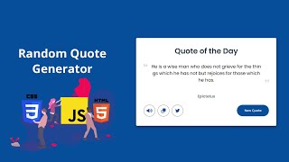 Build a Random Quote Generator in HTML CSS amp JavaScript [upl. by Xer]