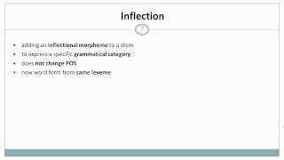 Morphology I Inflection Linguistics [upl. by Daffodil]