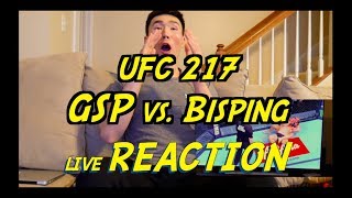 GSP vs Michael Bisping  BEST LIVE REACTION  UFC 217 Fight [upl. by Abroms]