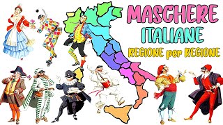 🎭 MASCHERE ITALIANE REGIONALI  Personaggi della Commedia dellArte Regione per Regione 🎭 [upl. by Irvine]