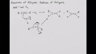 CHEM 220 Reactions of Alkynes Addition of Halogens [upl. by Mick]