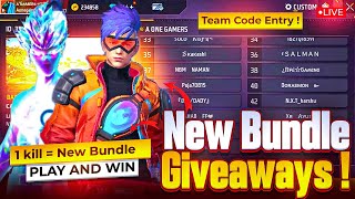 FREE FIRE LIVE NEWFROSTFIRE BUNDLE GIVEAWAYCUSTOM ROOM TEAMCODE FF GIVEAWAYlokeshgamerlive [upl. by Cooperstein]