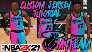 MIAMI HEAT VICE VERSA CUSTOM JERSEY TUTORIAL NEW HEAT CITY EDITION UNIFORM NBA 2K21 MyTeam [upl. by Harad]