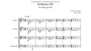 Carson Cooman — Embrace II 2024 for string quartet ScoreVideo [upl. by Anitsuga665]