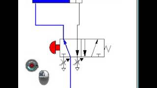 using a 5 2 valve to drive a double acting cylinder with individual exhaust [upl. by Roi]