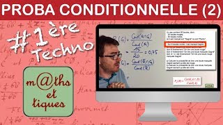 Calculer une probabilité conditionnelle à laide de la formule  Première Techno [upl. by Lansing]