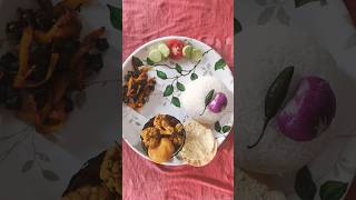 Lady finger fry  Cauliflower curry  Salad  Lunch thali  foodlunchytshorts [upl. by Nisay231]