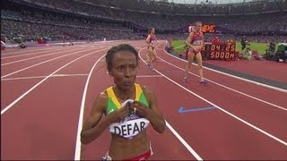 Meseret Defar Wins Womens 5000m Gold  London 2012 Olympics [upl. by Ayocat]