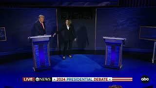 Kamala Harris Donald Trump shake hands at start of presidential debate [upl. by Avrenim972]