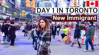 Day 1 in Toronto Canada  New Immigrant  AirBnB Banks Sim cards [upl. by Latreece]