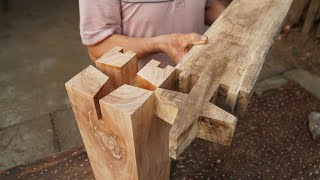 Amazing Connect No Screw With Japanese Woodworking Joints Skills Making Tensegrity Wood Structure [upl. by Neehar793]