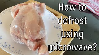 How to defrost meat using microwave  With subtitles [upl. by Ahsima158]