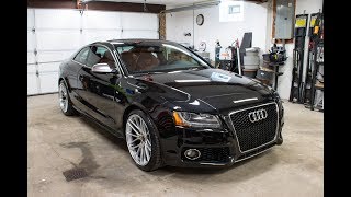 Custom Audi S5 V8 with 6 speed manual Walk around tour and exhaust sounds [upl. by Yanrahs]