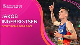 ANOTHER European double 🔥 Jakob Ingebrigtsen 🇳🇴  Every Race in Roma 2024 [upl. by Vaclav]