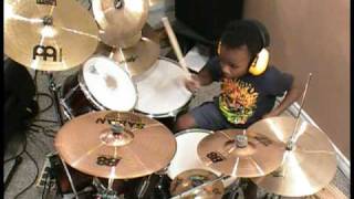 Trooper  Raise a Little Hell Drum Cover 4 Year Old Drummer [upl. by Hoang]