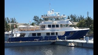 SOLD Allseas 92 Steel Expedition yacht at the FLIBS 2017 wwwlovethatyachtcom [upl. by Almeta565]