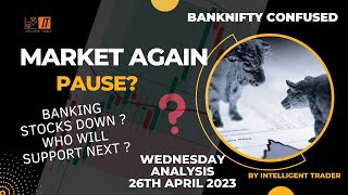 Banking stocks crash Market will pause or break Nifty Bank Nifty Analysis 26th April 2023Best [upl. by Leuams]