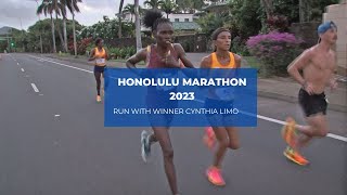 2023 Honolulu Marathon Virtual Run with winner Cynthia Limo 3rd person marathon [upl. by Martainn]