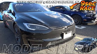 TESLA MODEL S PLAID vs MUSTANG 50 vs CTS 9sec RACE [upl. by Sillihp479]