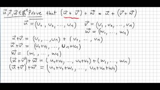 Linear Algebra 10 Proof of associativity of addition of vectors [upl. by Bella]