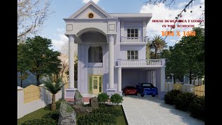 3 Storey House Design Idea  10m x 14m  05 wide bedroom [upl. by Northington]