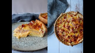 Nem Tærte Med Skinke Kartofler Ost Og Bacon  Lækker Aftensmad  One Kitchen DK [upl. by Bred863]