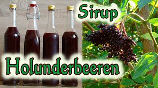 Holunderbeeren Sirup Rezept  Holunderbeerensaft  Holunderbeerensirup [upl. by Tadd]