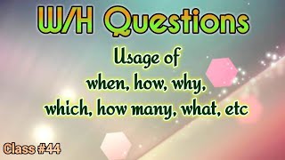 Learn English through Tamil Class 44 WH questions [upl. by Foulk]