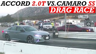 2022 Honda Accord Sport 20T vs Camaro SS [upl. by Zsolway752]