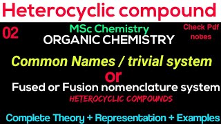 Fused or Fusion nomenclature system For Heterocyclic compounds  ORGANIC CHEMISTRY •Msc Chemistry• [upl. by Ettebab]