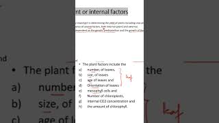 Factory affecting photosynthesis neetbiology photosynthesisinhigherplantsclass11 exam [upl. by Adnohsal]