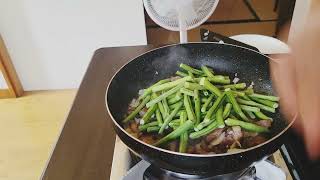 Adobong sitaw kangkong with pork Jafunesa cooking 🍳 [upl. by Norrag]