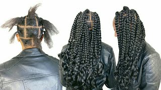 Easy amp Neat jumbo Box Braids Hairstyle You Will Definitely love To Try [upl. by Ahsirhcal]