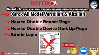 How To Disable Startup Page amp Banner Page Xerox Varsalink C7020C7120B7025B7125  Xerox All Model [upl. by Tizes]