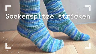 SOCKENSPITZE STRICKEN  einfache Bandspitze mit wunderschönem Ende  Socken stricken wie Oma [upl. by Geno]