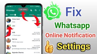 Fix Whatsapp Online Notification Settings [upl. by Boyden]